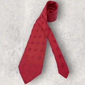 PAL ZILERI XL Red Floral Silk Blend LUXURY Tie ITALY